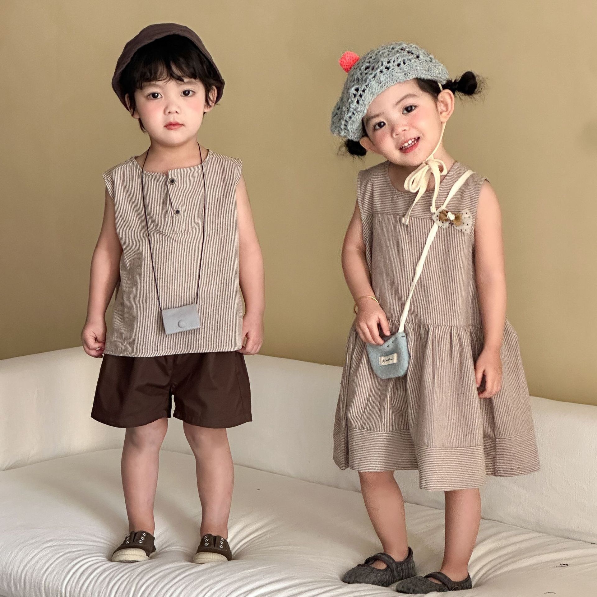 兄弟姐妹一起穿_森系咖色套裝/洋裝