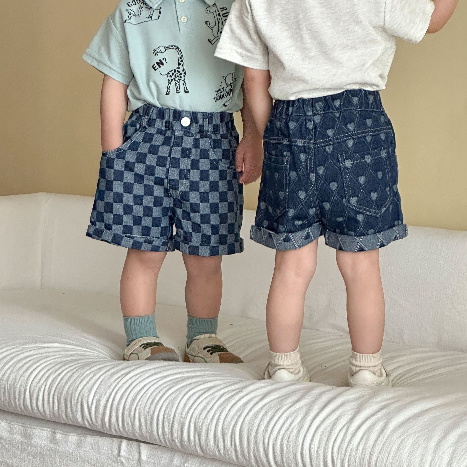 兄弟姐妹一起穿_夏季五分牛仔褲