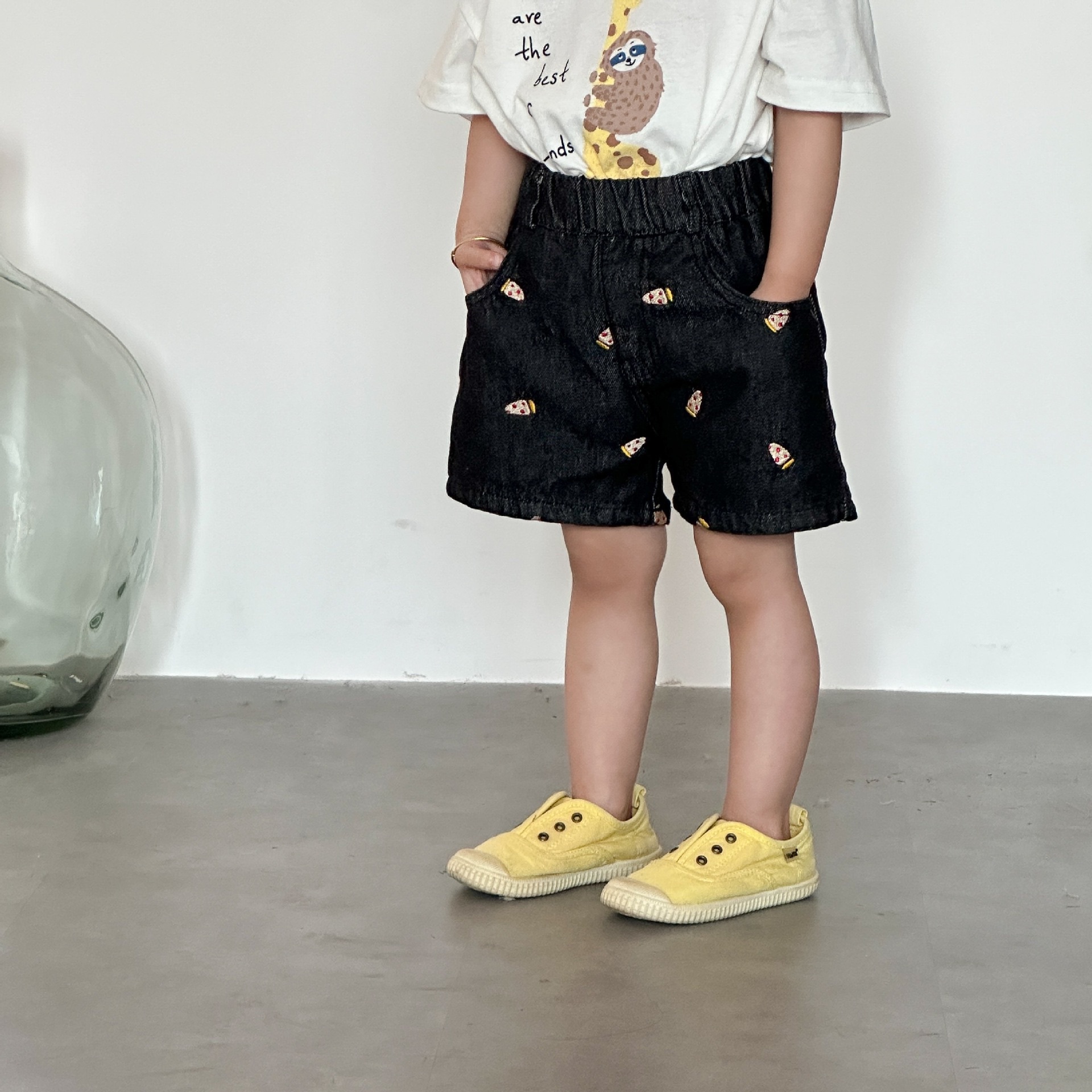 兄弟姐妹一起穿_夏季刺繡五分牛仔褲