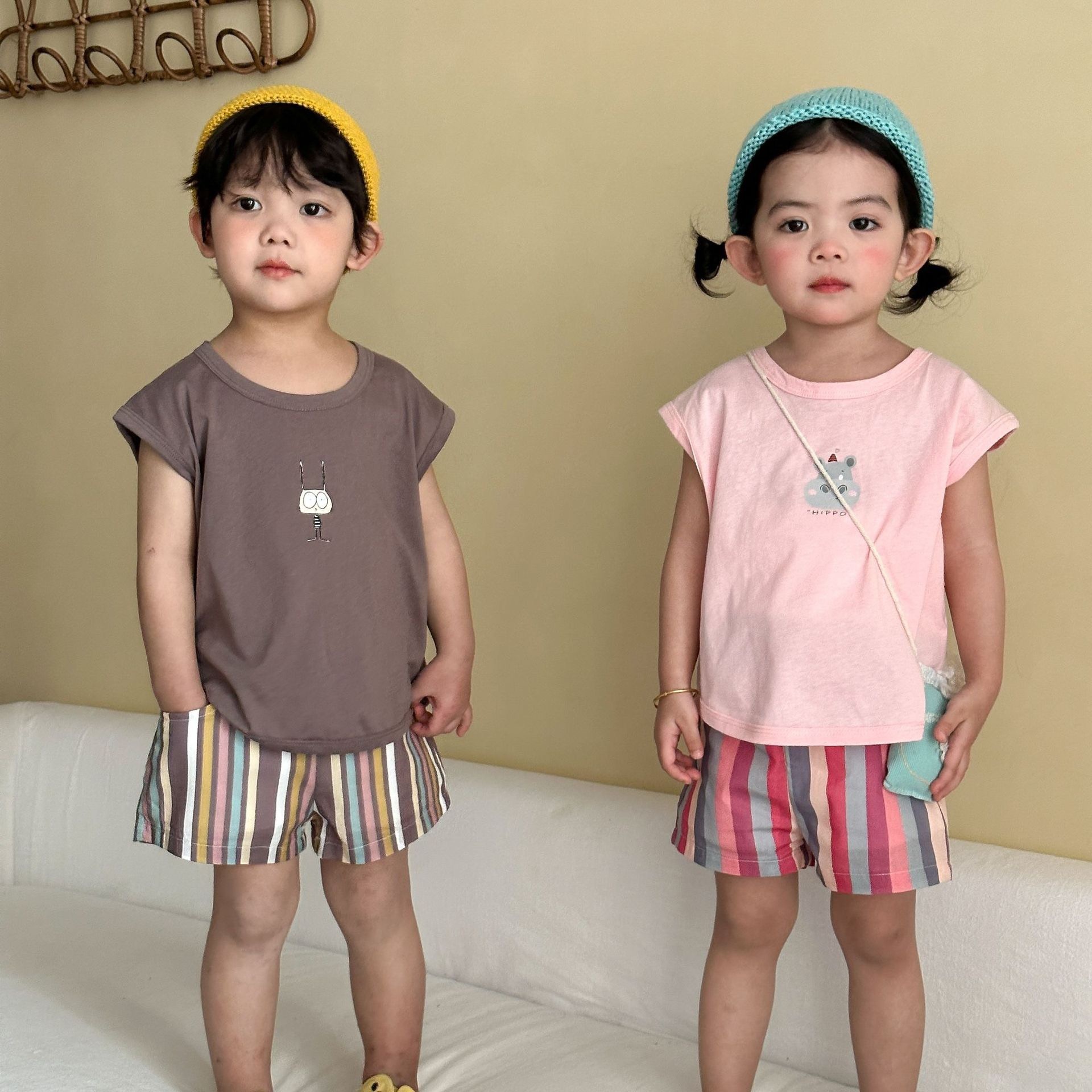 兄弟姐妹一起穿_運動感直條褲背心套裝