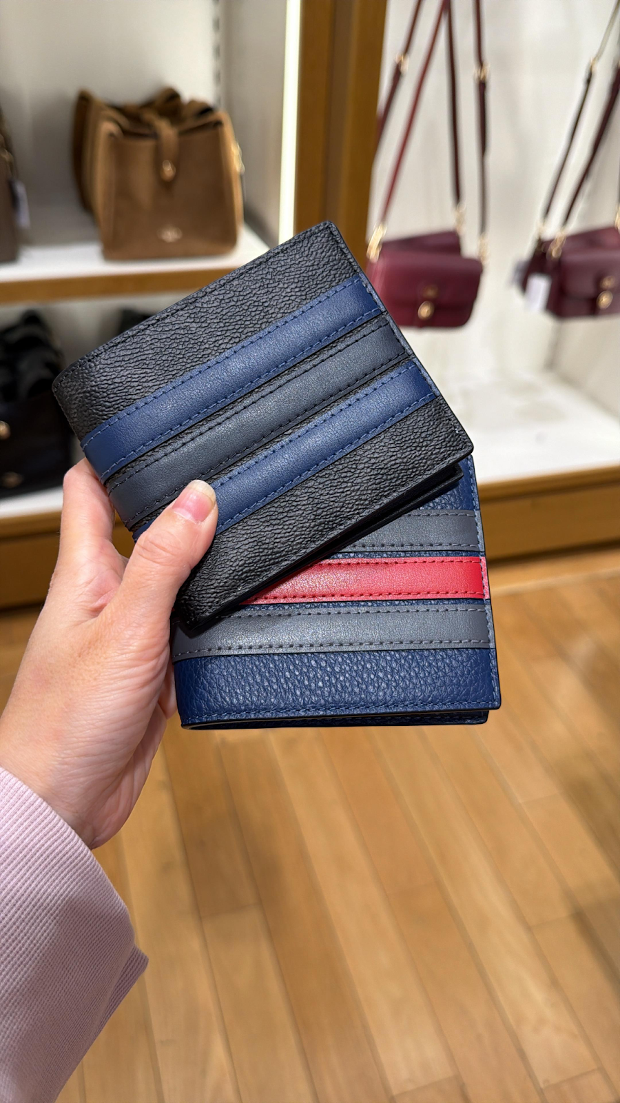 VR042 Coach Signature VARSITY條紋圖案銀包