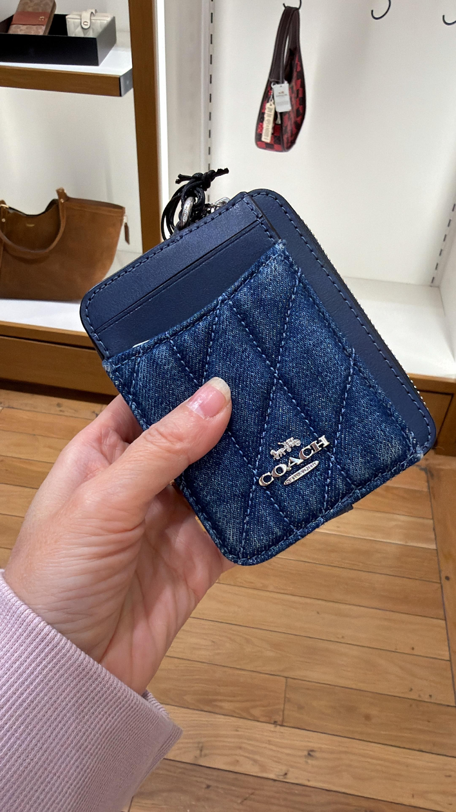 VR047 Coach 牛仔款藍色卡包