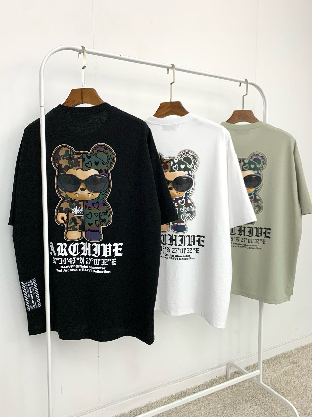 3M反光熊仔圖案英文字短袖Tee 2nd-330T