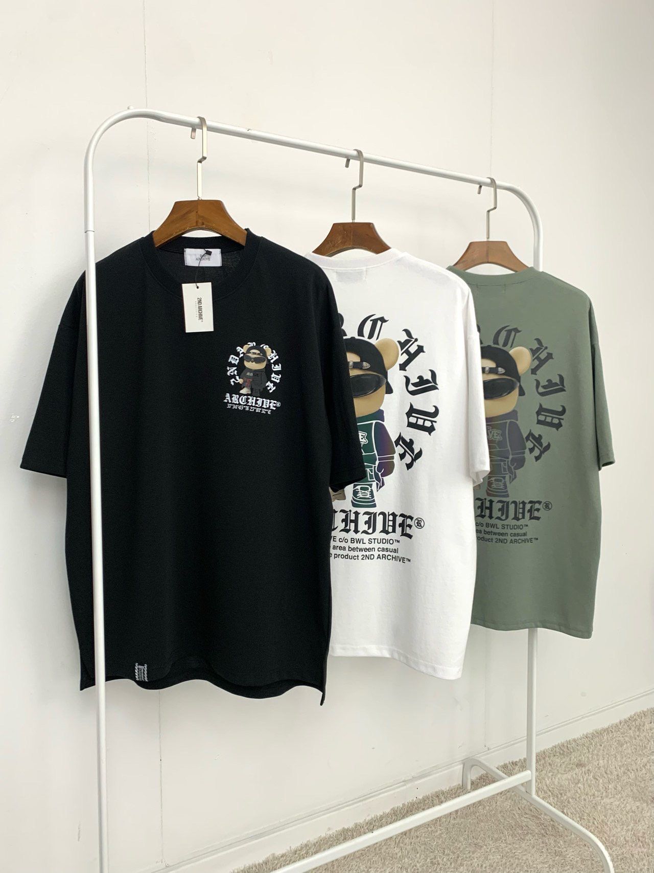 3M反光熊仔圖案英文字短袖Tee 2nd-331T