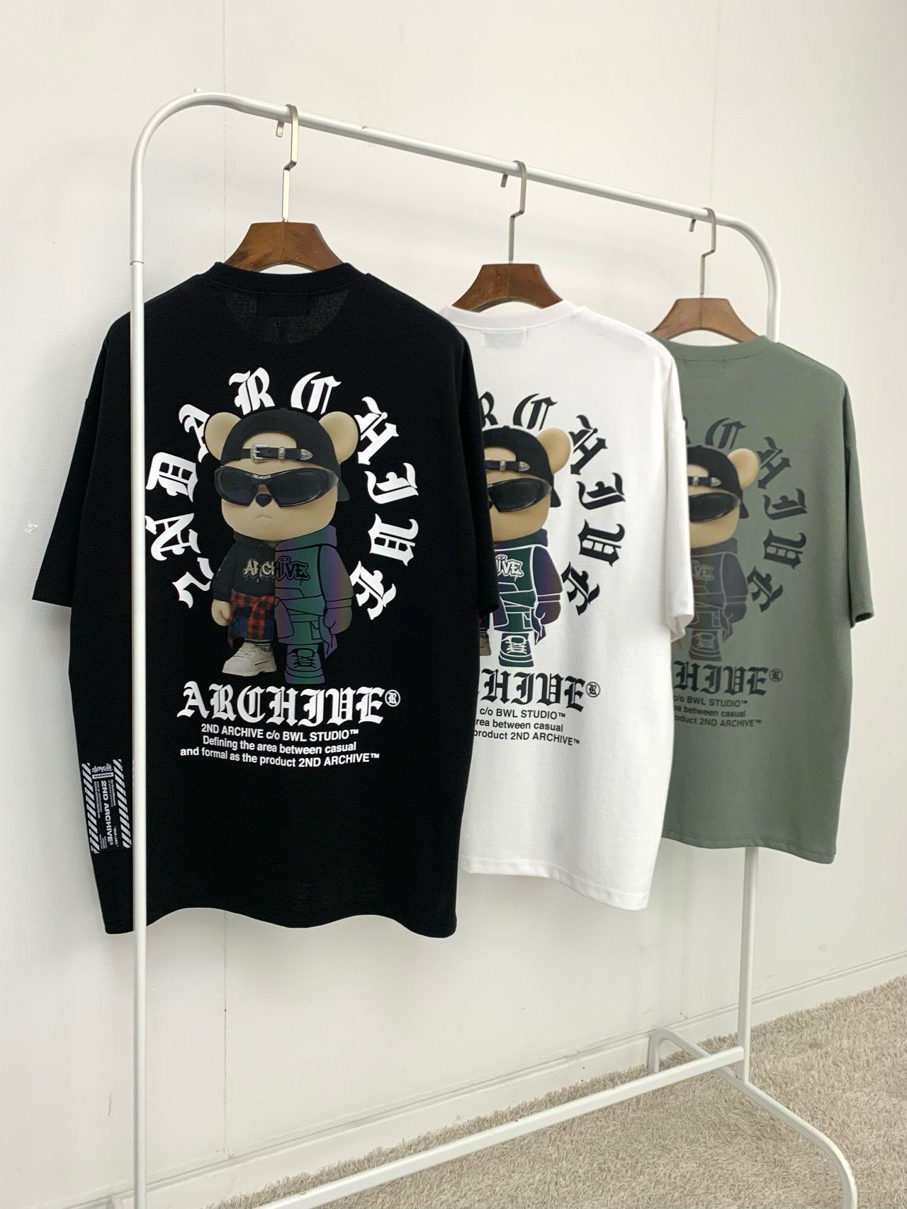 3M反光熊仔圖案英文字短袖Tee 2nd-331T