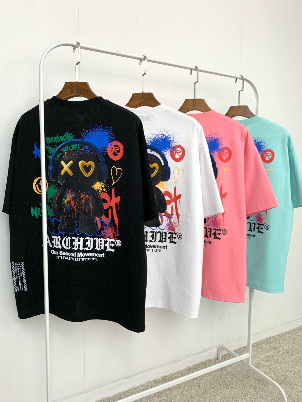 熊仔圖案英文字短袖Tee 2nd-332T