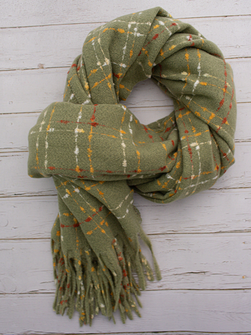 小香風彩色格紋圍巾