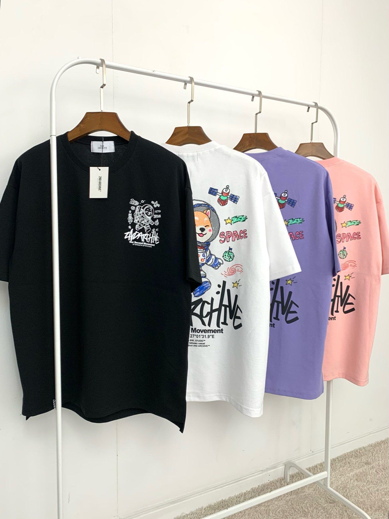 狗仔圖案英文字短袖Tee 2nd-335