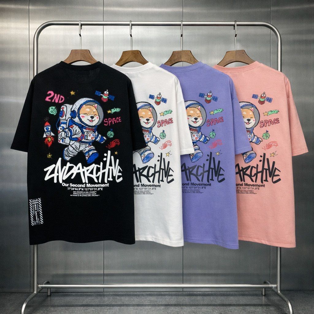 狗仔圖案英文字短袖Tee 2nd-335