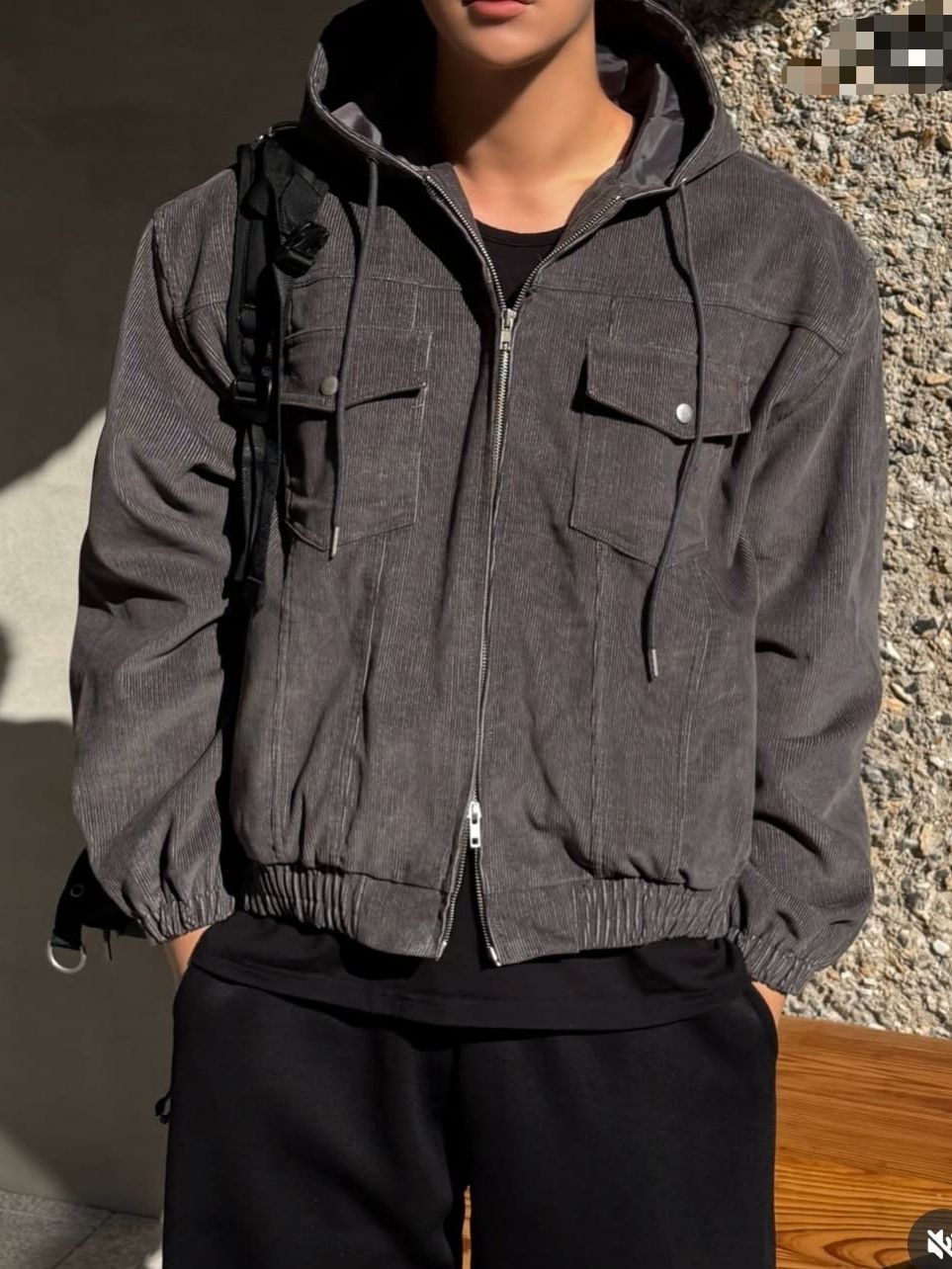 淨色連帽拉鍊外套 JK2785