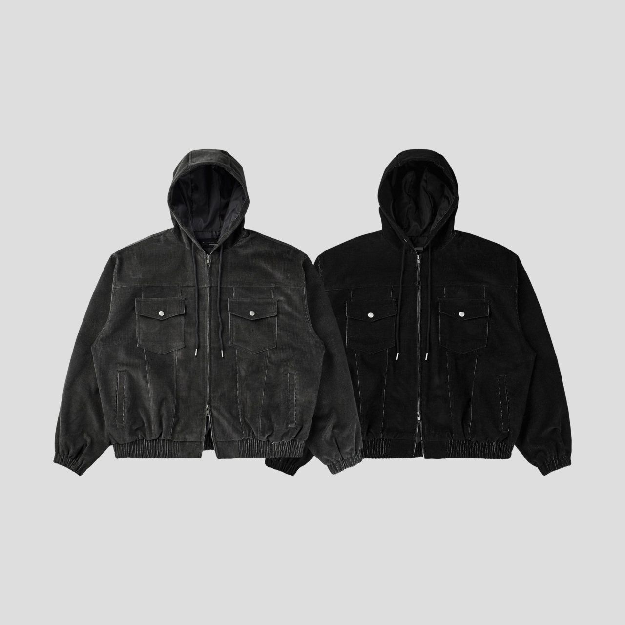 淨色連帽拉鍊外套 JK2785