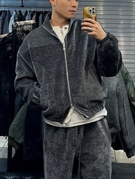 淨色反領拉鍊外套 JK2786