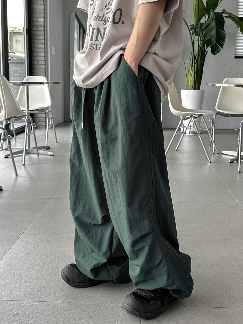 淨色可束腳鬆身褲 P3251