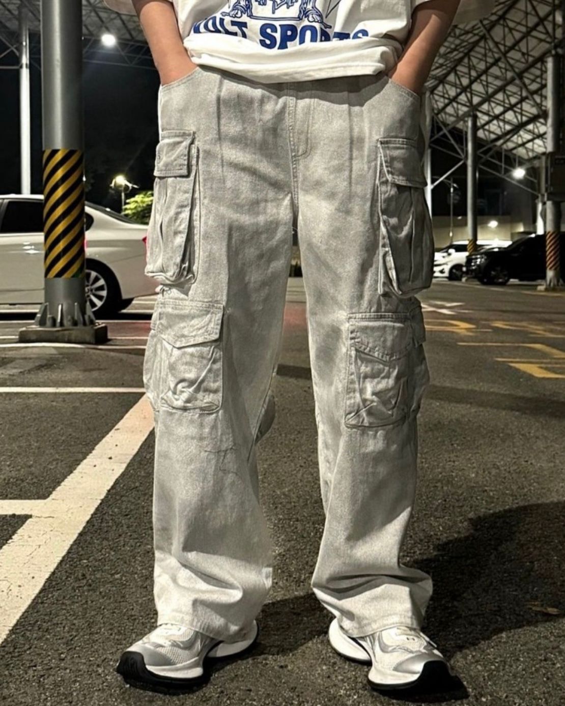 仿污工裝鬆身褲 P3254