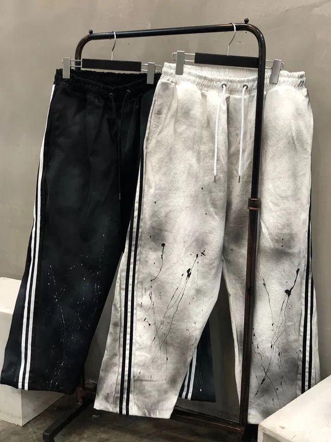 仿污潑墨可束腳運動褲 P3255