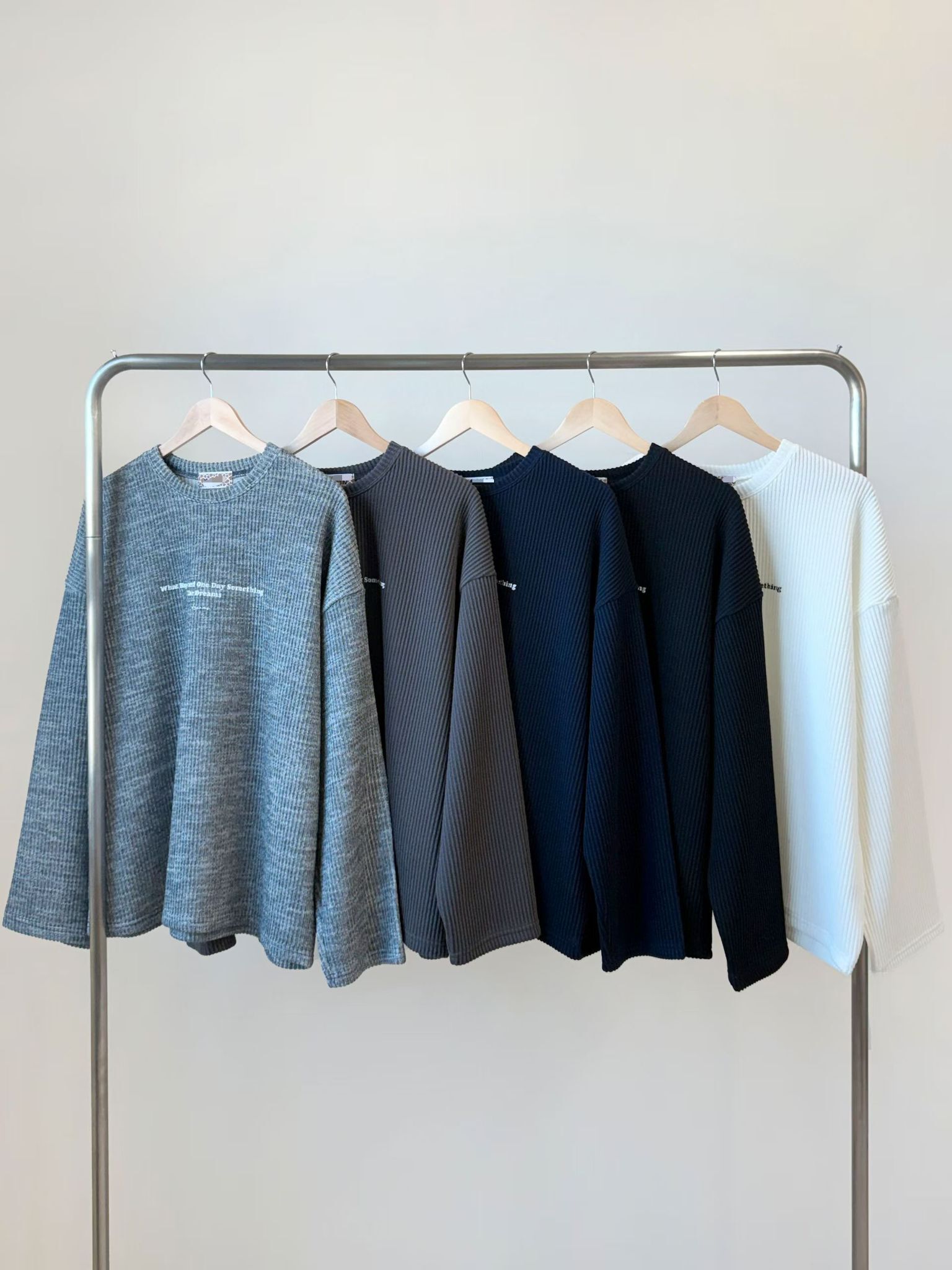 英文字針織長袖衫 T5914