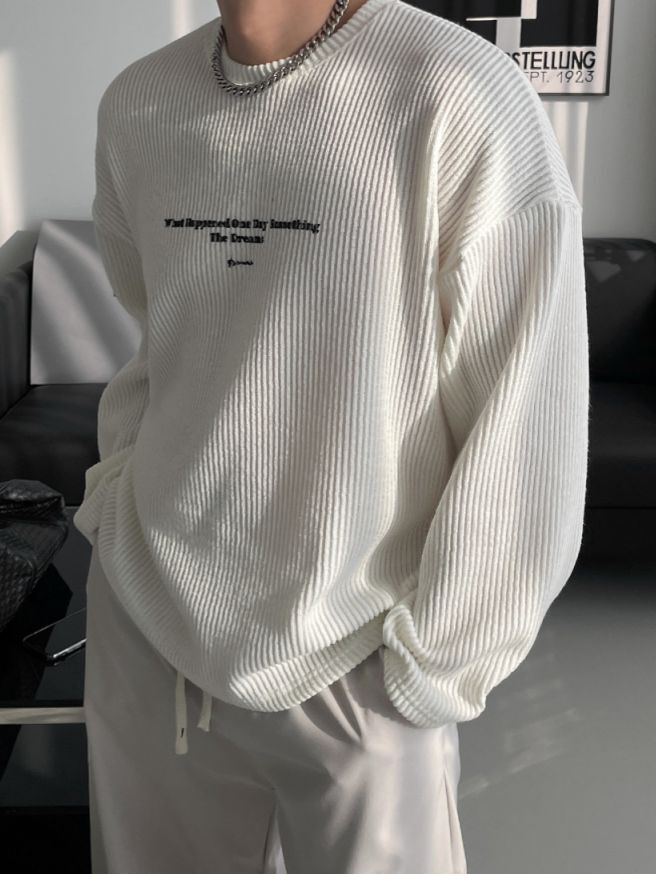 英文字針織長袖衫 T5914