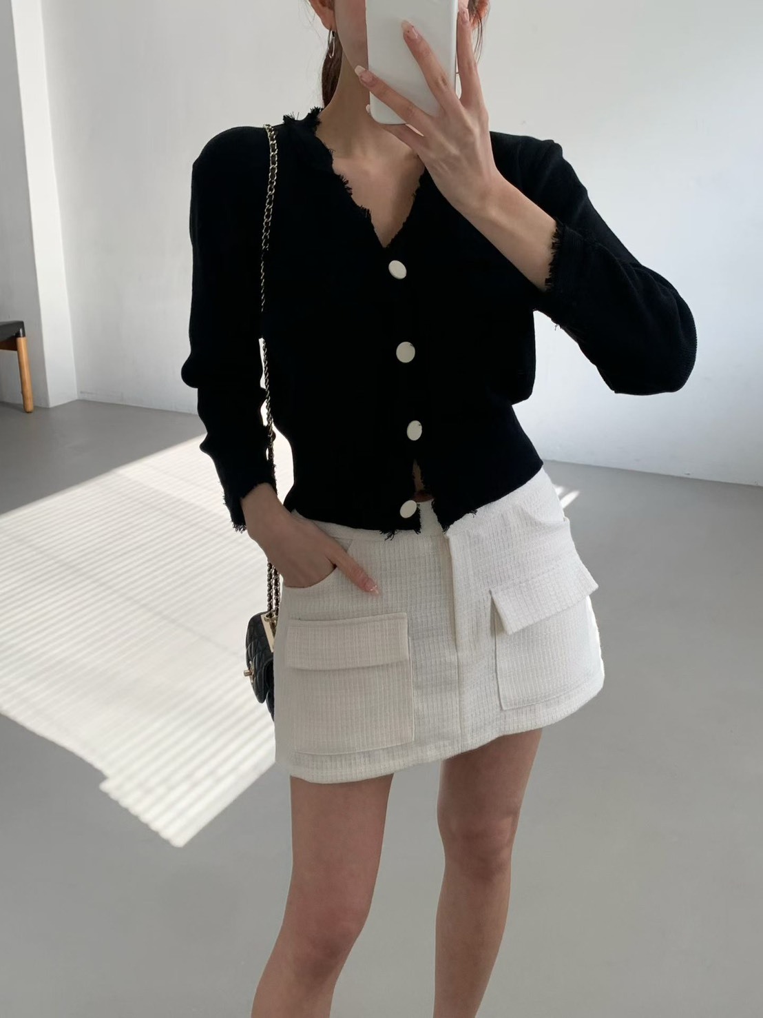 粗花呢蓋袋褲裙