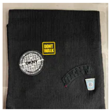 [S] DKNY BLACK D5KS1745-BLK LOGO PATCH SCARF, 732465068119 (SD1796)