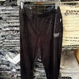 [S] DKNY BLACK VELOUR RHINESTONE LOGO RELAXED JOGGER, DP5P3702-BLK (SD1797)