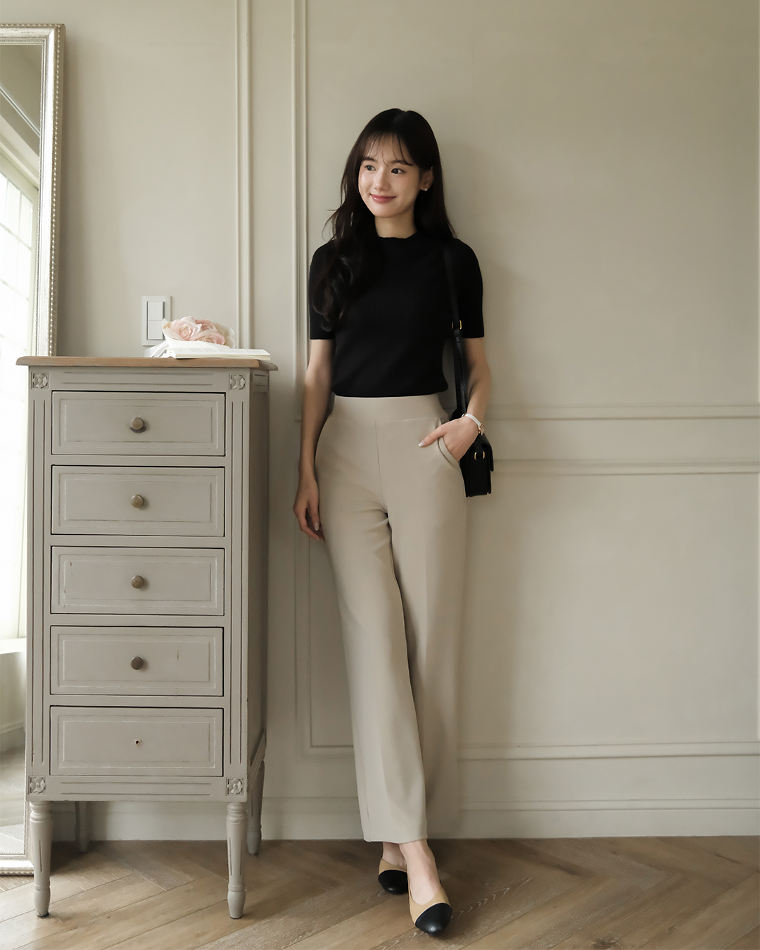 【🌸早春新品 】超彈力舒服直筒空氣褲 ( 2 colors ) 腰部整圈鬆緊