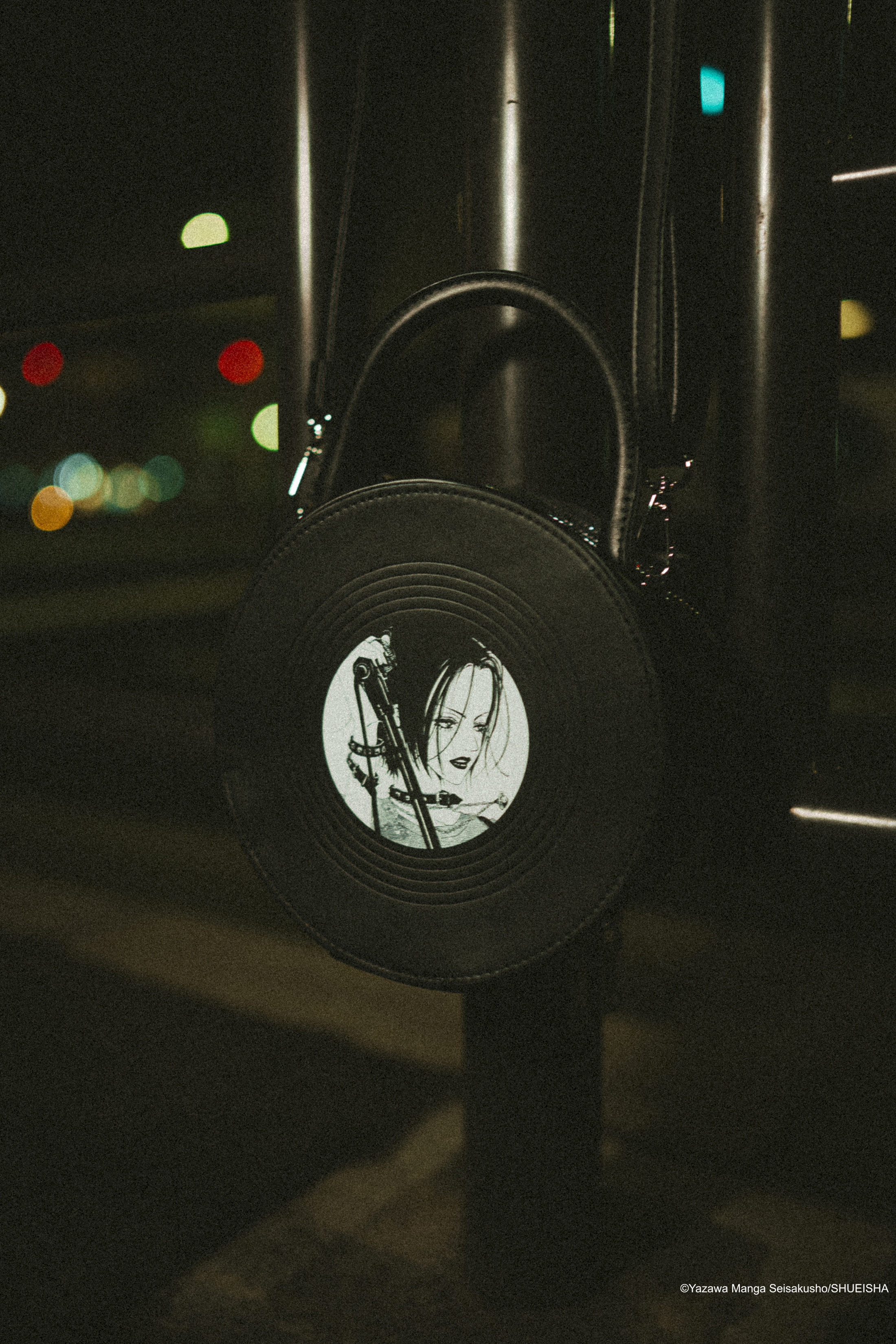 黑膠唱片造型皮革包 附BLACK STONES Q版立牌