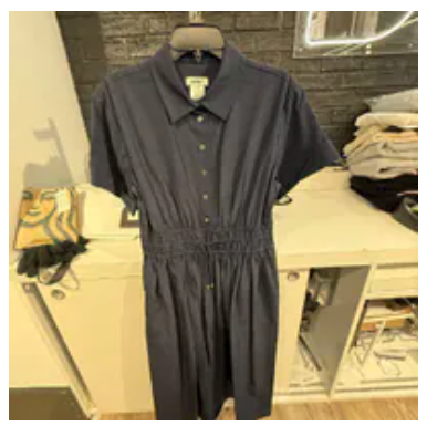 [S] DKNY BLACK BUTTON WITH BELT DRESS, DD61AM81-H9G (SD1804)