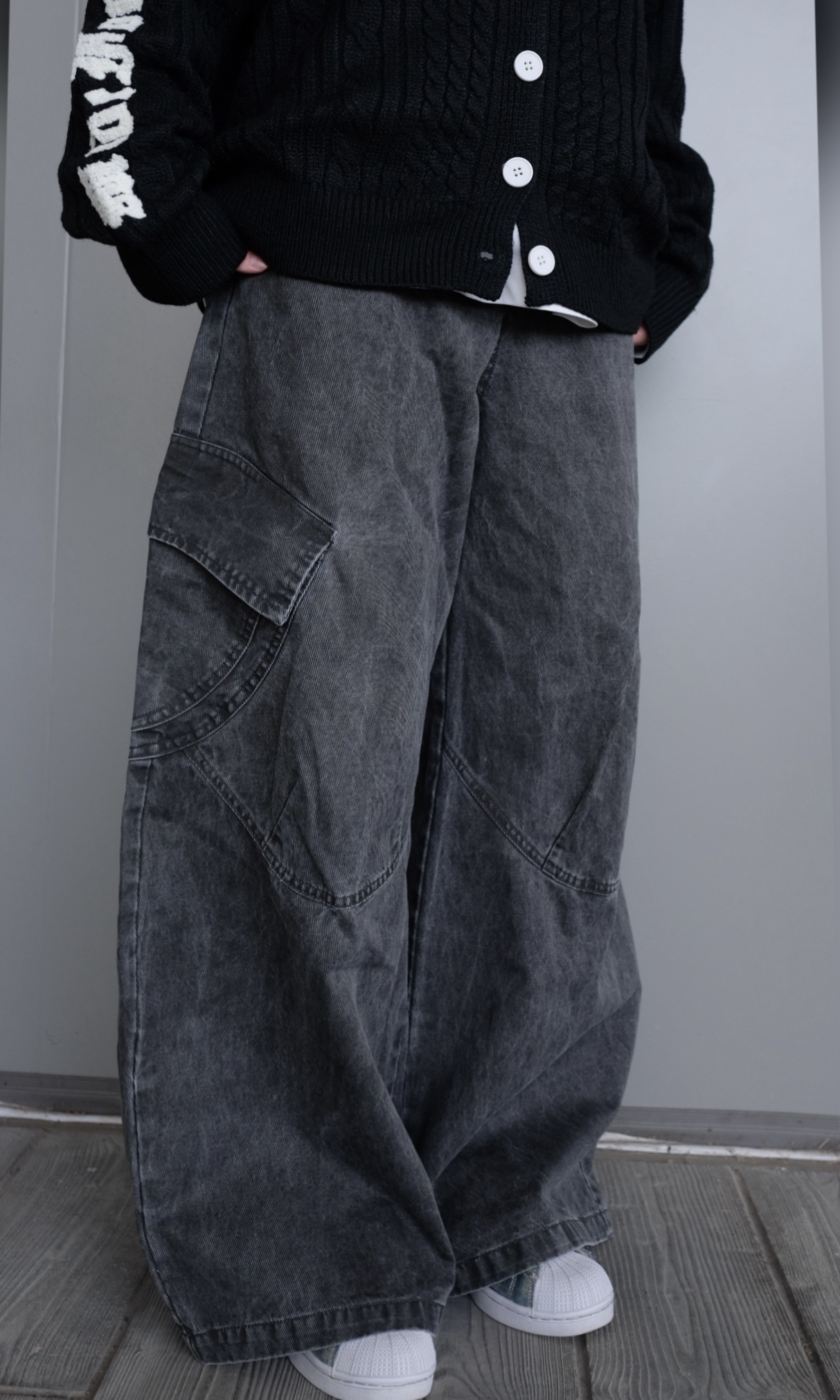 LPT0039 4摺袋洗水灰褲