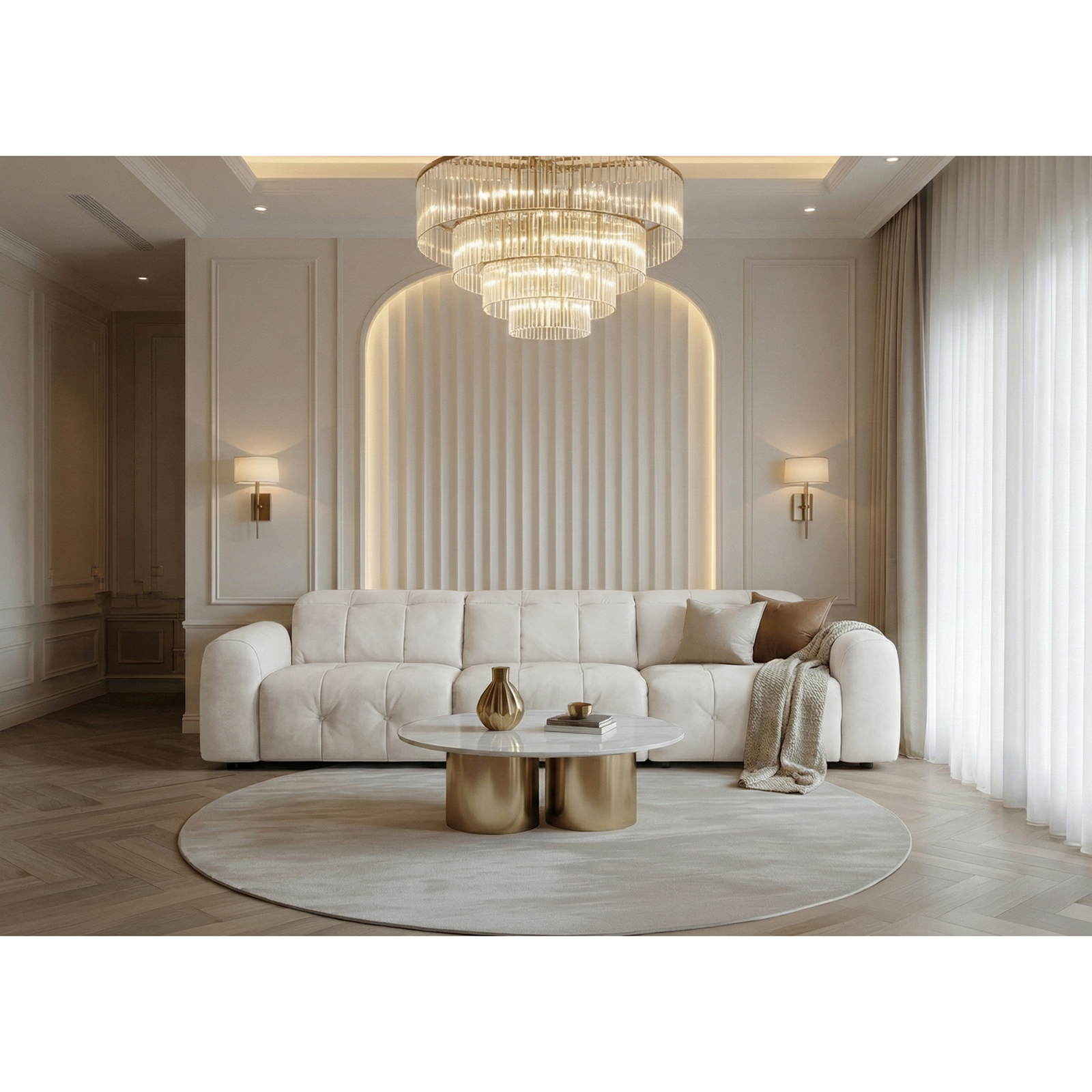 牛皮沙發 - 白灰色〔SFA5358〕