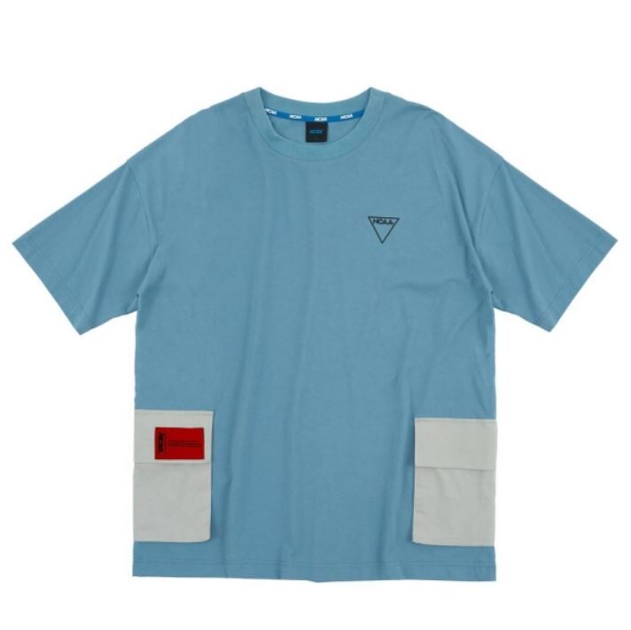 【下殺↘ $499】NCAA 短T 藍色 口袋 工裝 寬版 短袖 中性 7325103682