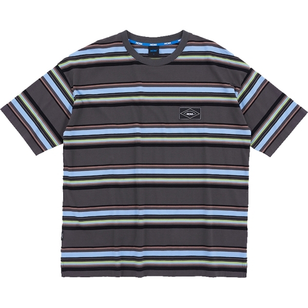 【下殺↘ $499】NCAA 短T 短袖 深咖啡 撞色 條紋 寬鬆 落肩 棉T 中性 7325103711