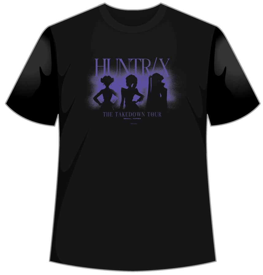 KPop Demon Hunters T-Shirt  - HUNTR/X The Takedown Tour (Black)