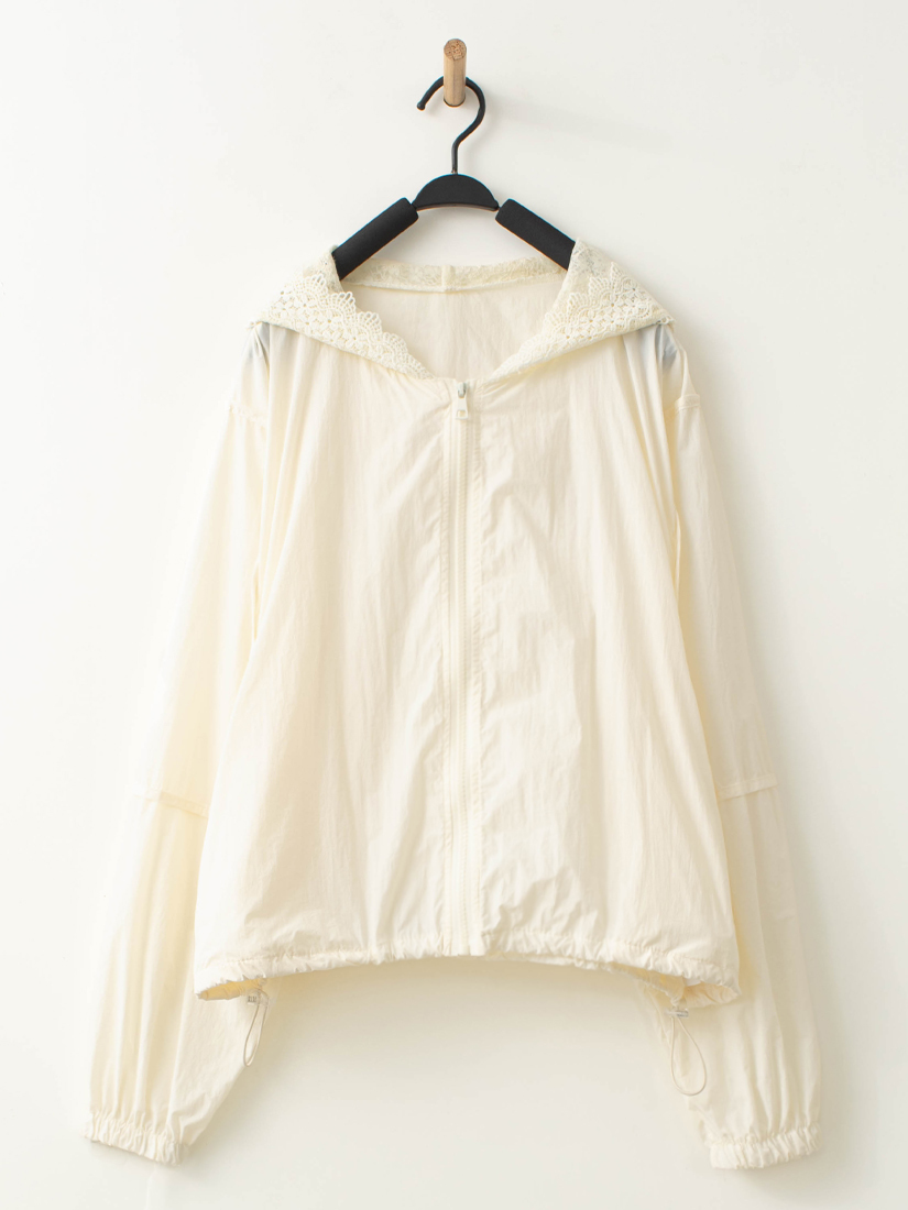 蕾絲防曬外套格紋背心紋理打褶短褲組合