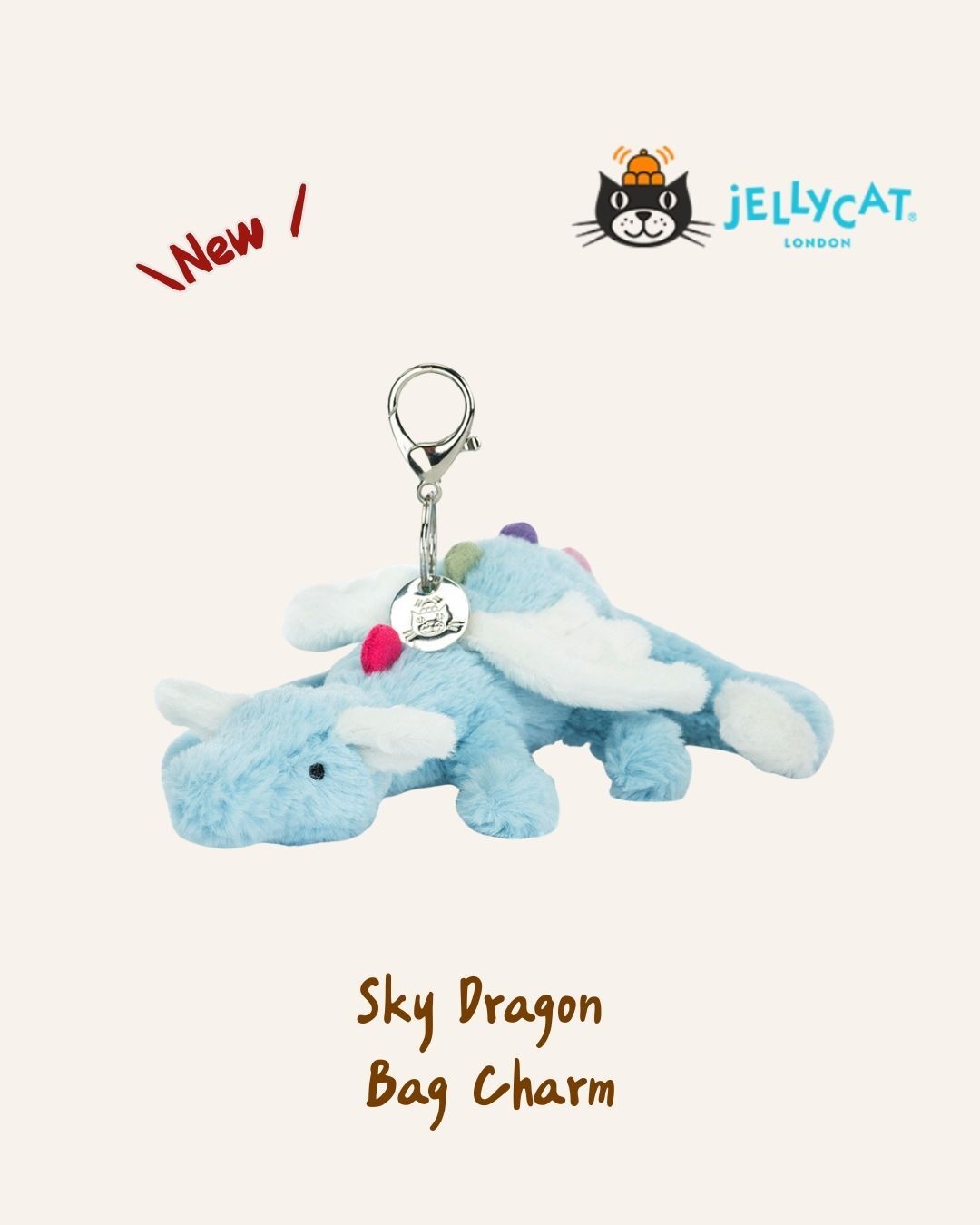 Jellycat Sky Dragon天空龍 鑰匙圈吊飾
