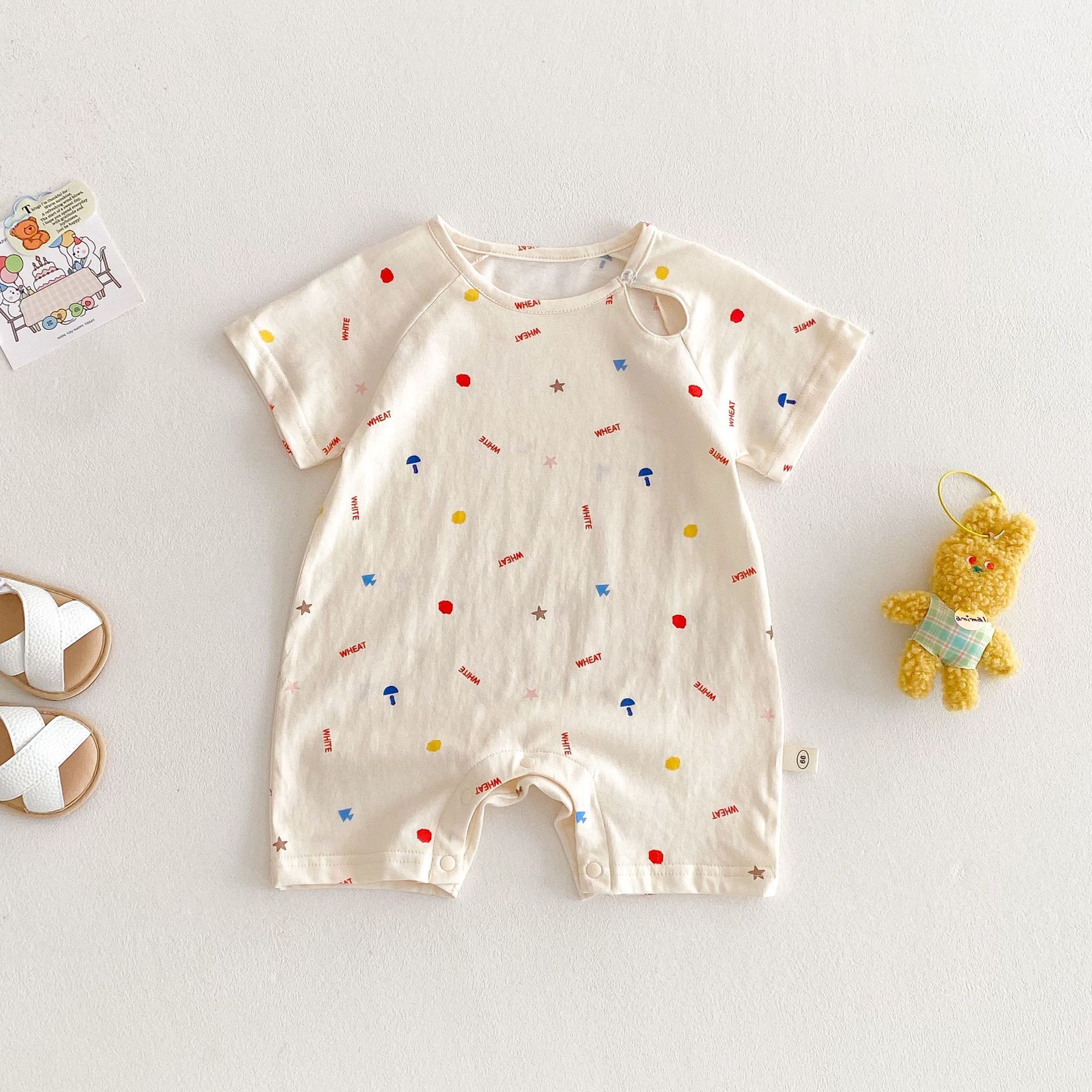 夏季輕薄滿版印花連身衣(66-90)