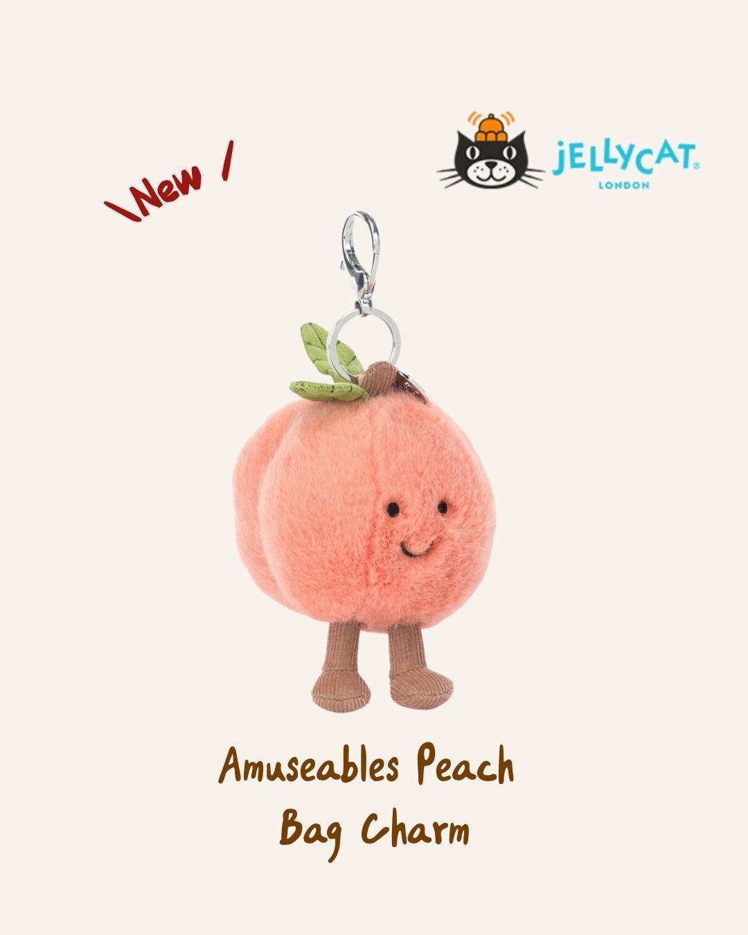 Jellycat Peach桃子 鑰匙圈吊飾
