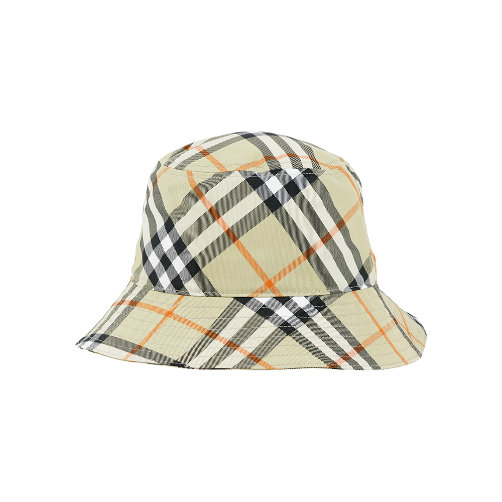 【Burberry】戰馬圖案格紋帆布漁夫帽 M/L (淺鼠尾草綠)
