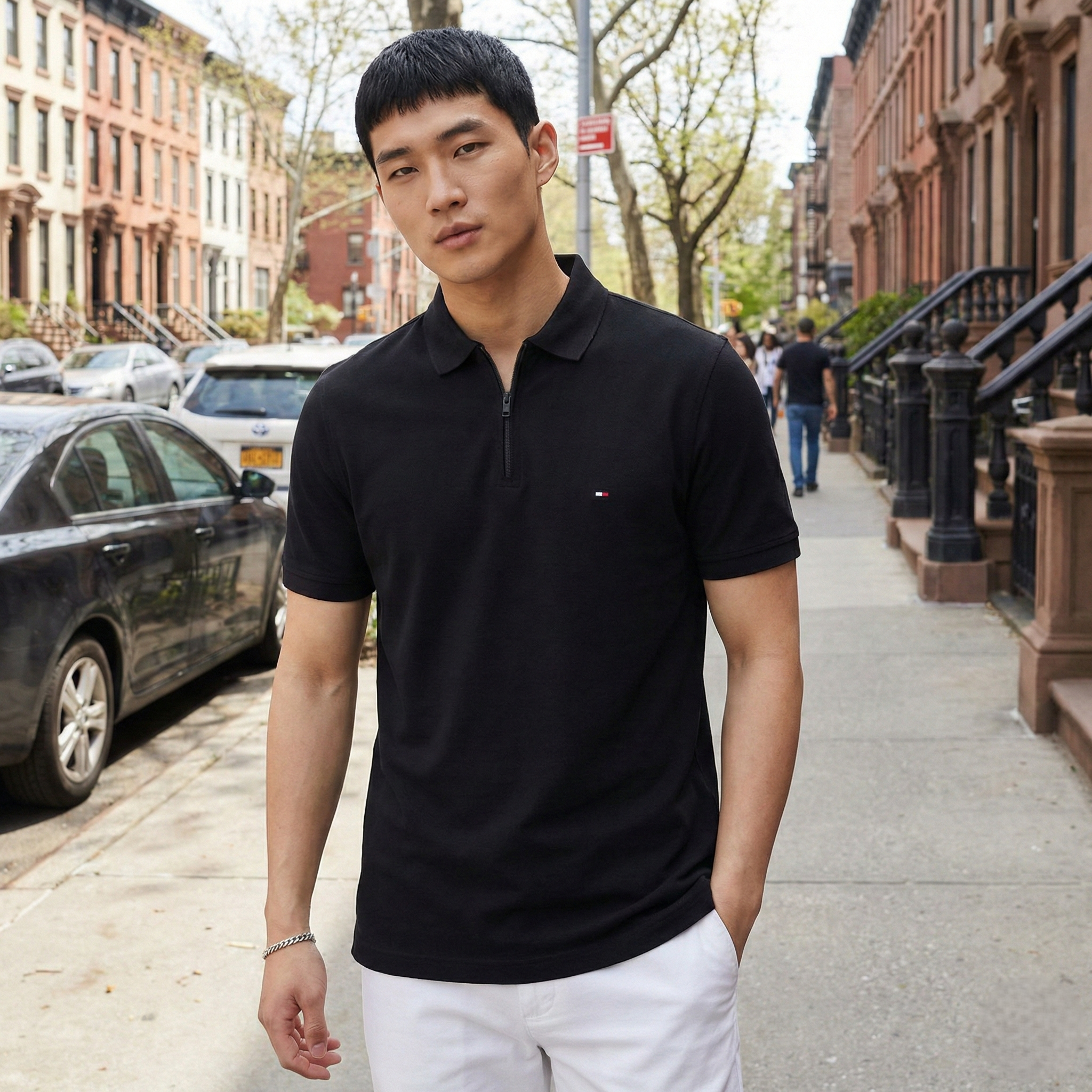 【預購】Tommy Hilfiger H022301 短袖拉鍊 Polo 衫