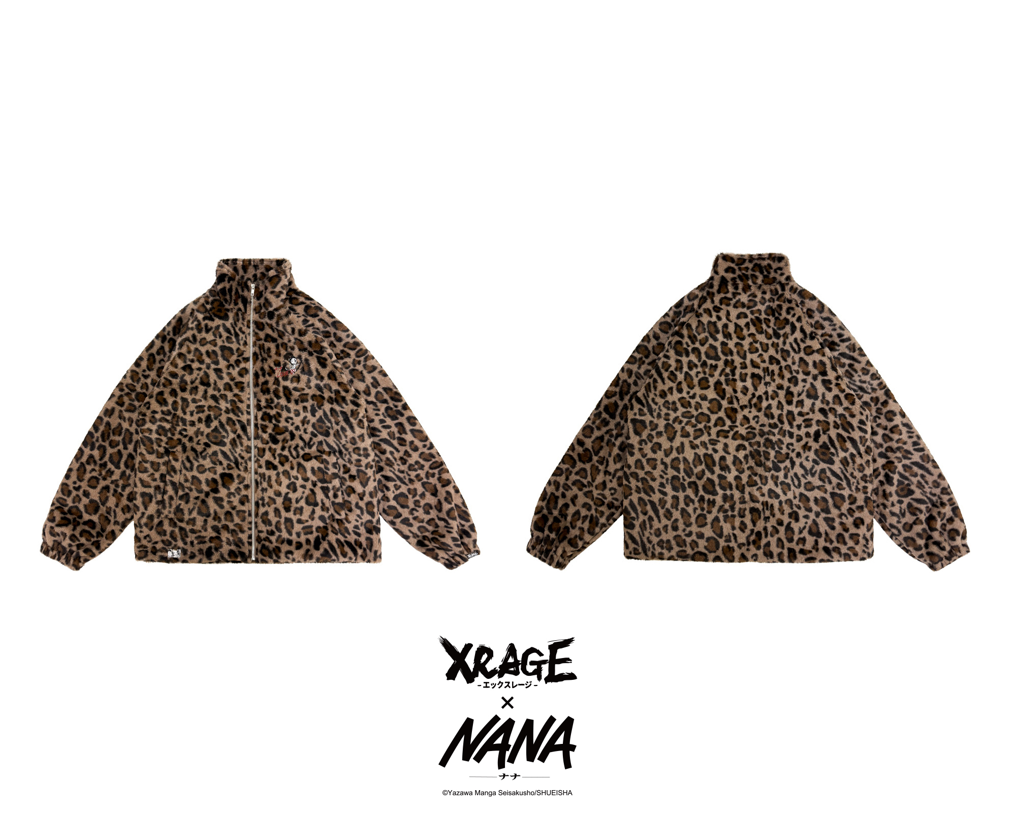 NANA豹紋毛絨外套 附徽章