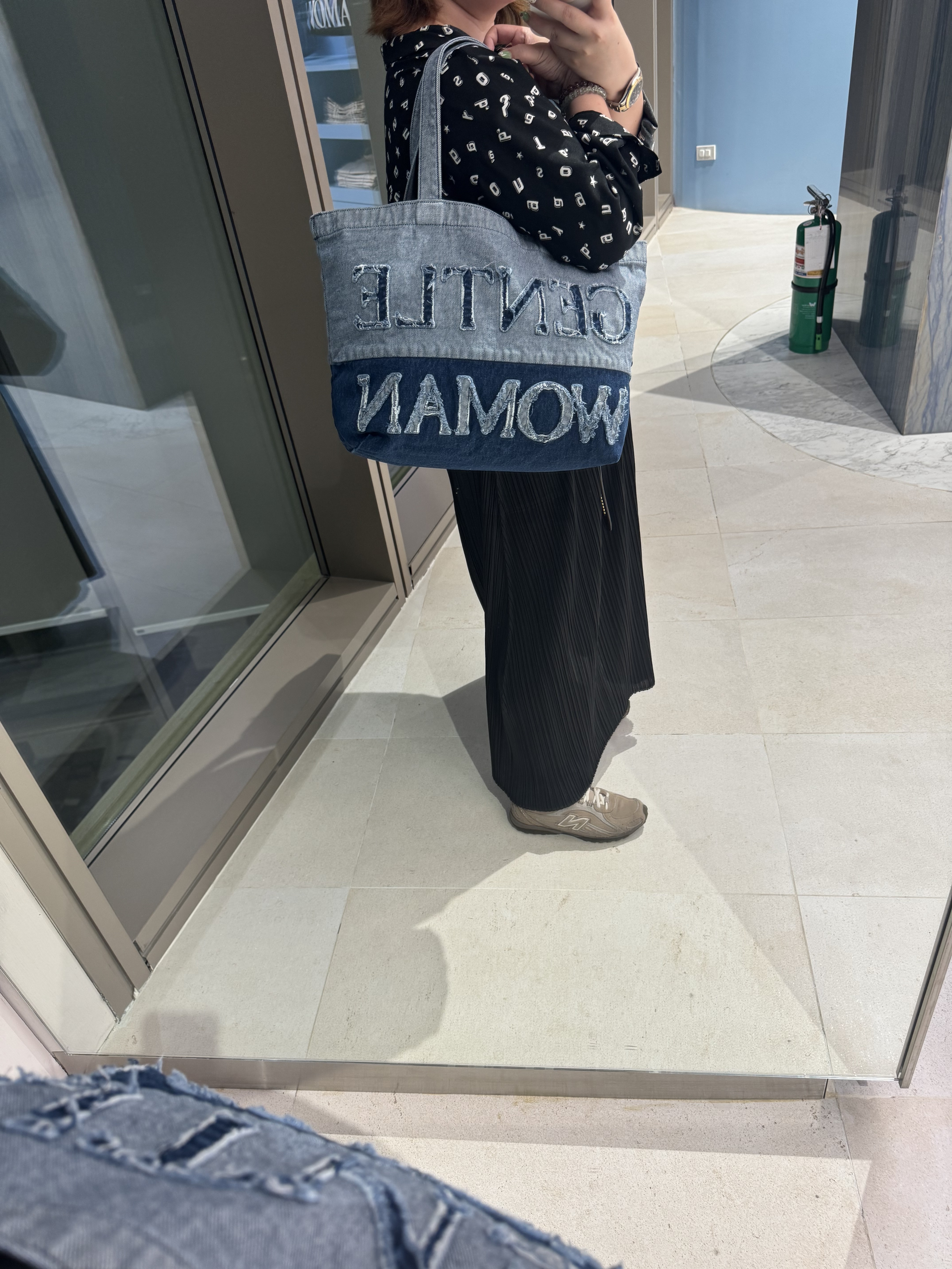 GENTLEWOMEN 藍色拼淺藍TOTE BAG