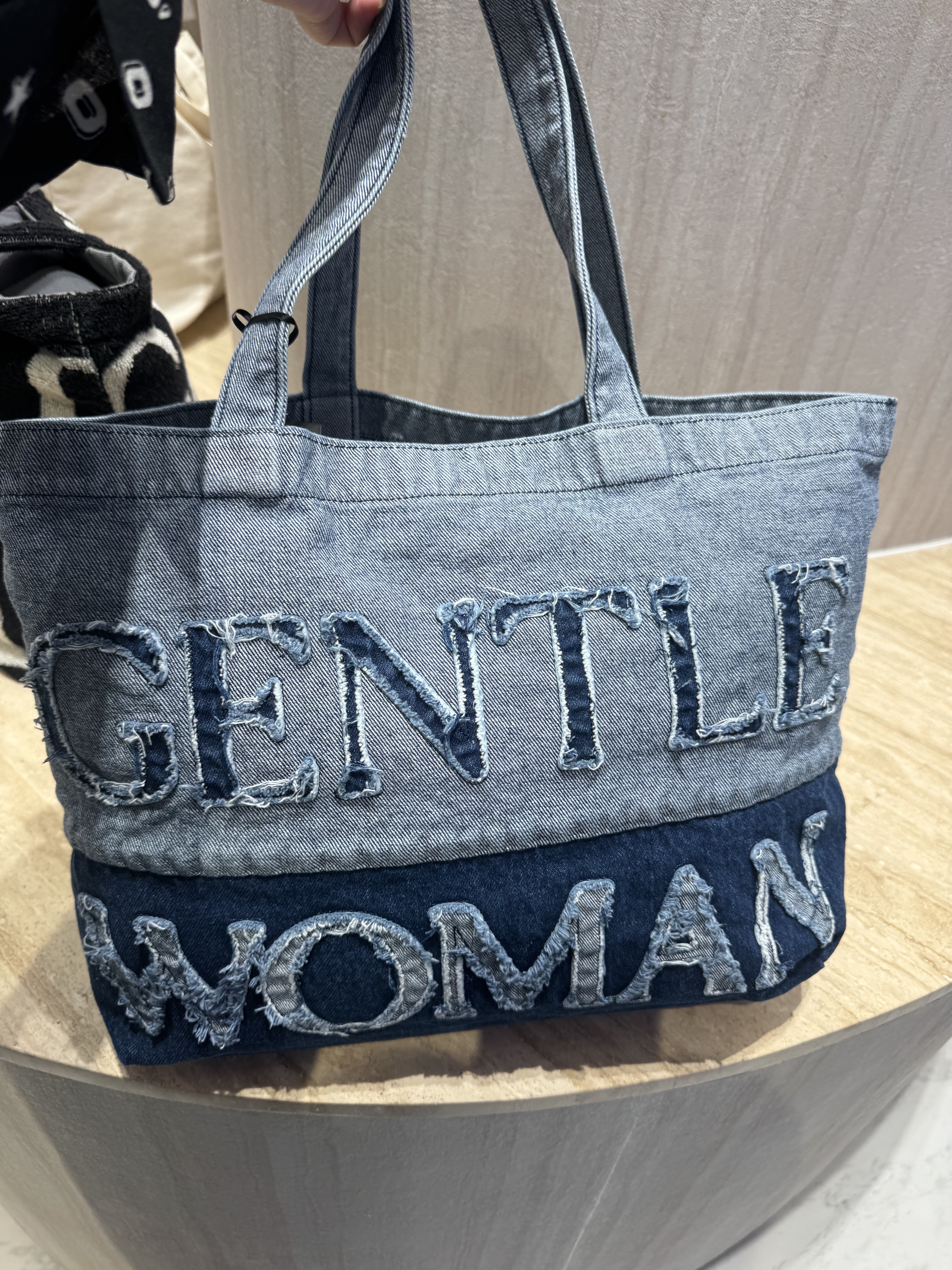 GENTLEWOMEN 藍色拼淺藍TOTE BAG