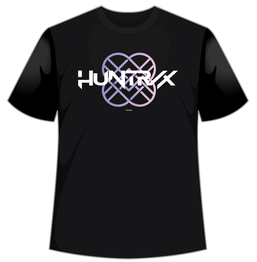 KPop Demon Hunters T-Shirt  - HUNTR/X Reflective Logo (Black)