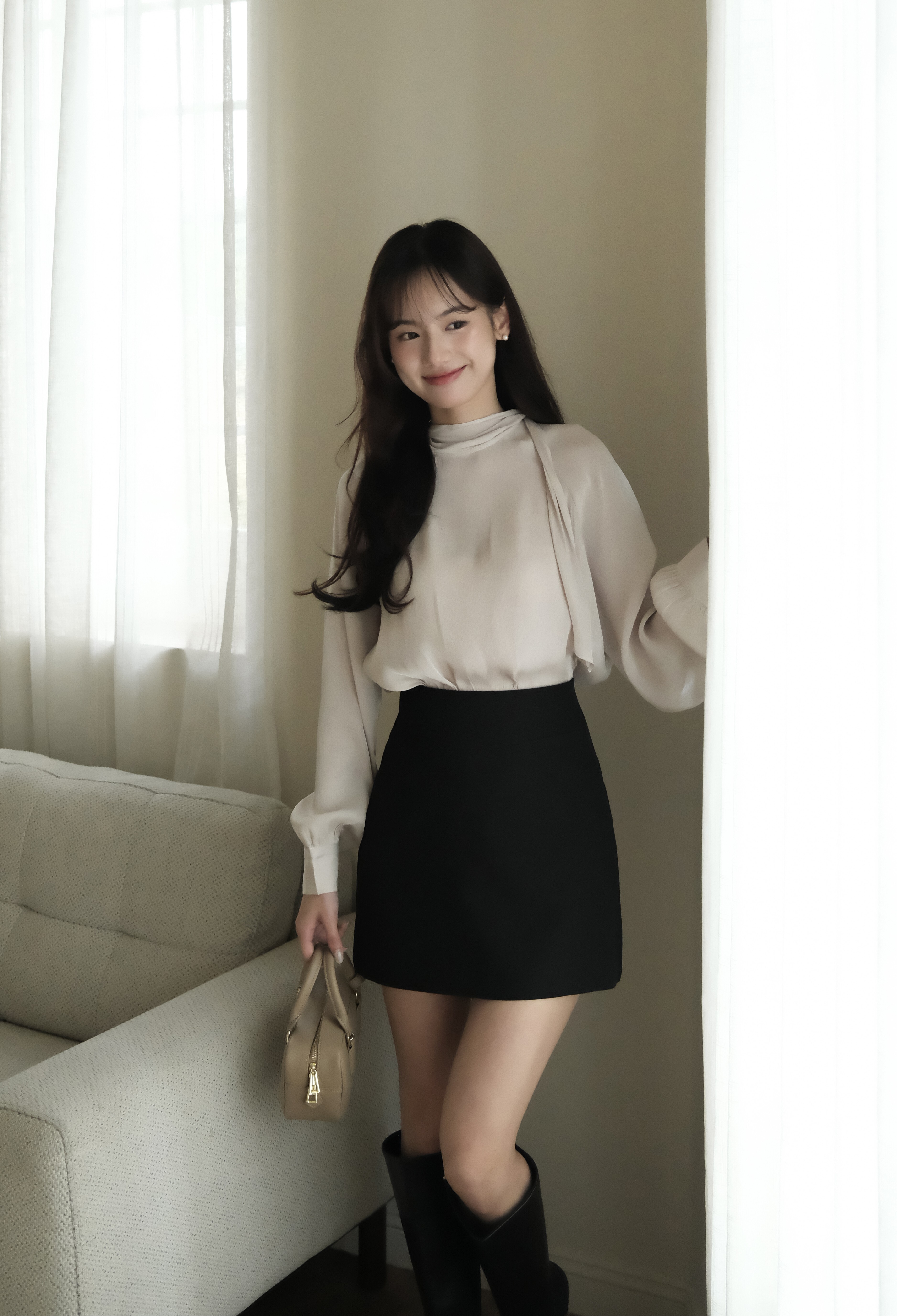 【🌸早春新品 】Lucia高級感光澤綁帶上衣 ( 3 colors)