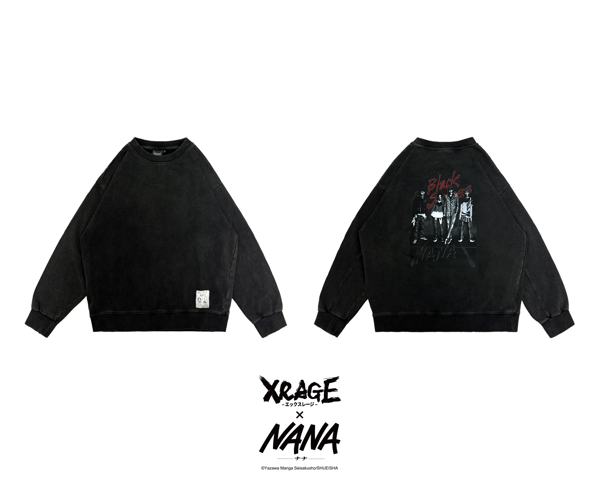 BLACK STONES 水洗布標長袖上衣