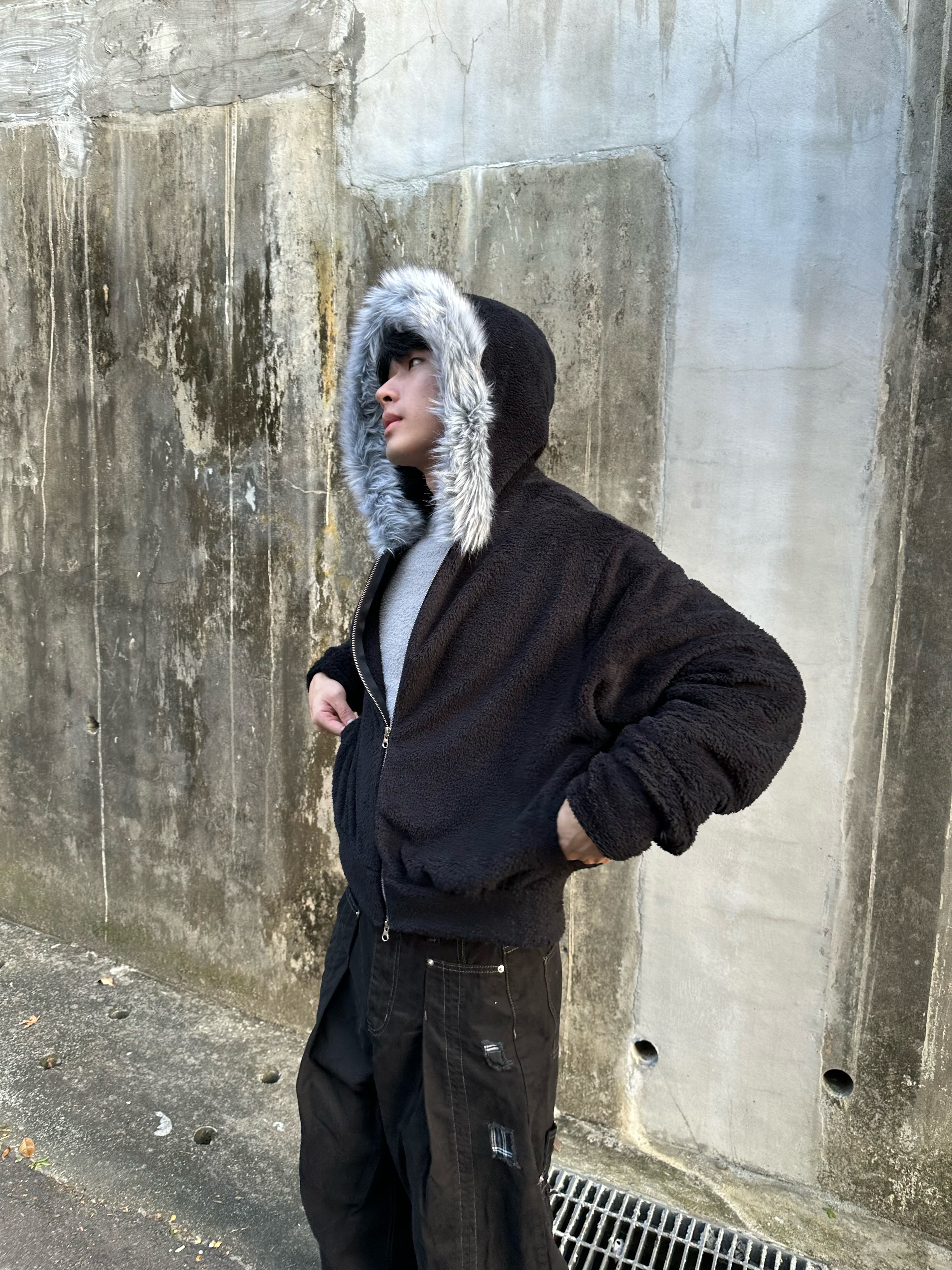 冬日貂毛 毛毛感 連帽外套