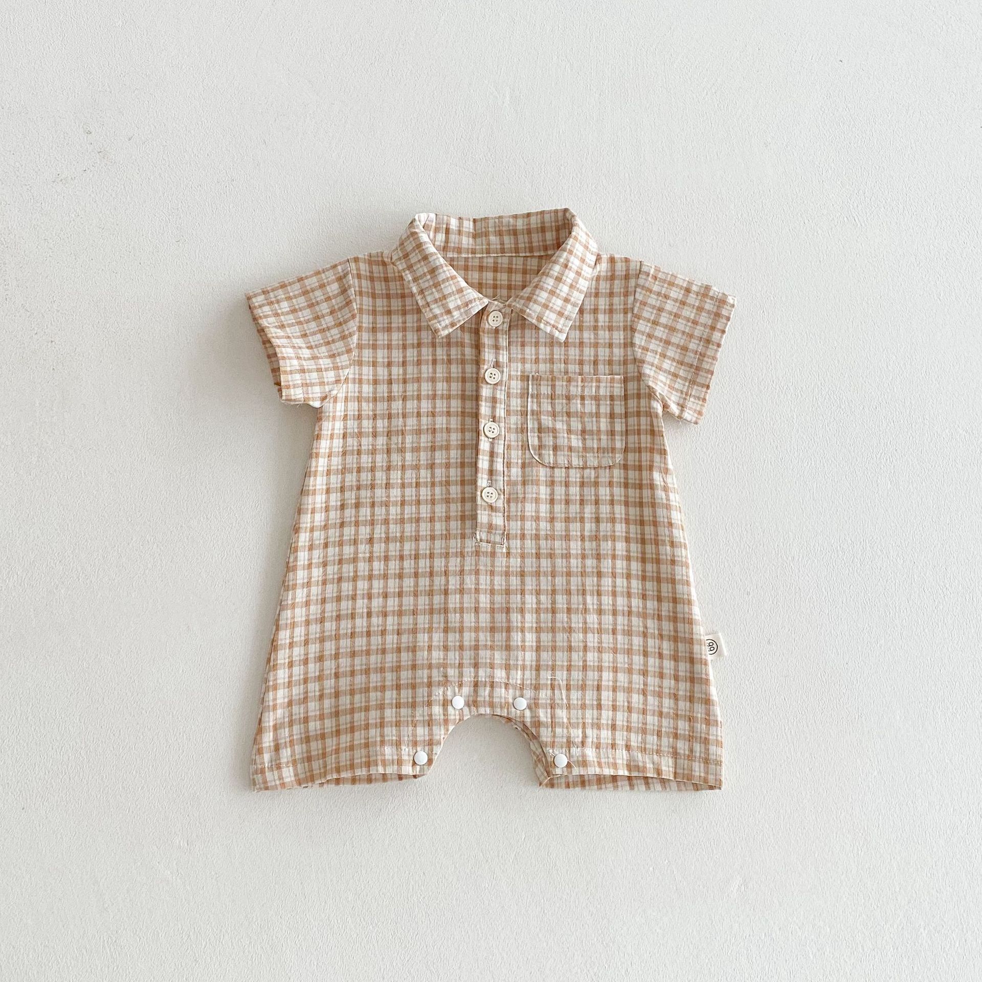 格紋襯衫連身衣(66-90)