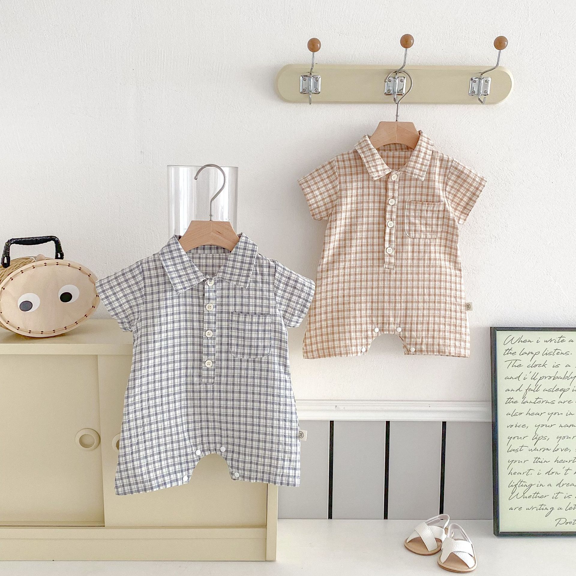 格紋襯衫連身衣(66-90)