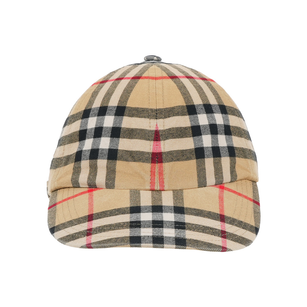 【Burberry】格紋棉質帆布棒球帽(經典米色)