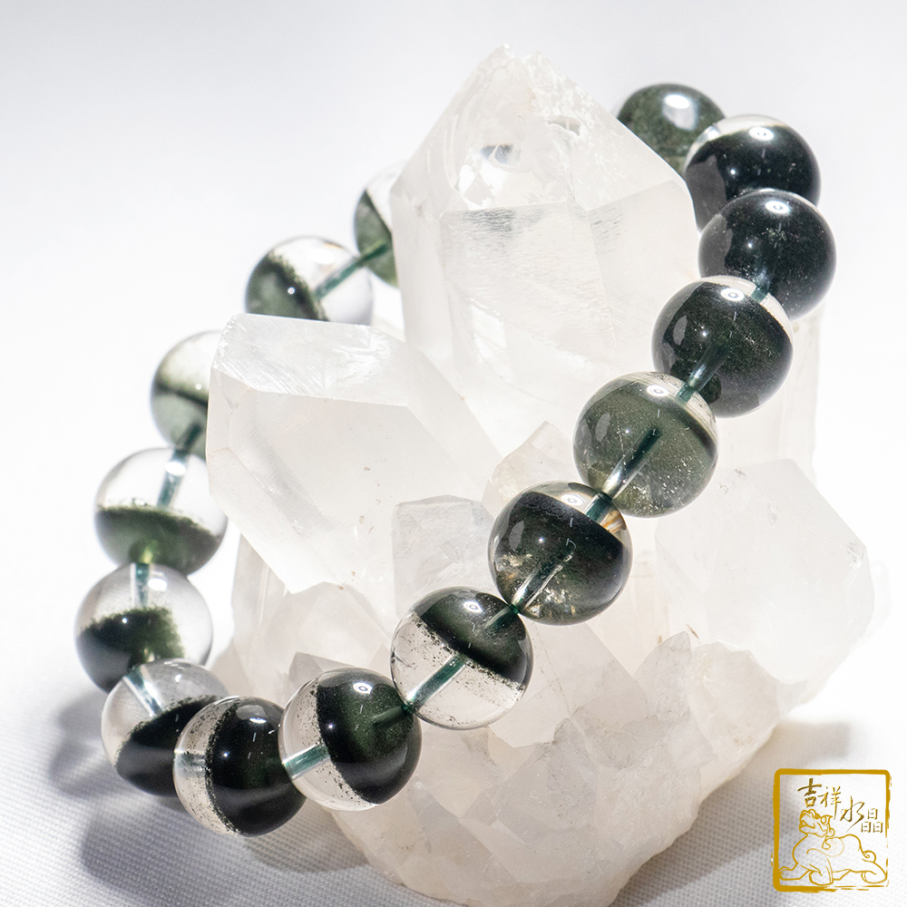 綠幽靈聚寶盆手珠 13.5mm 好運聚財