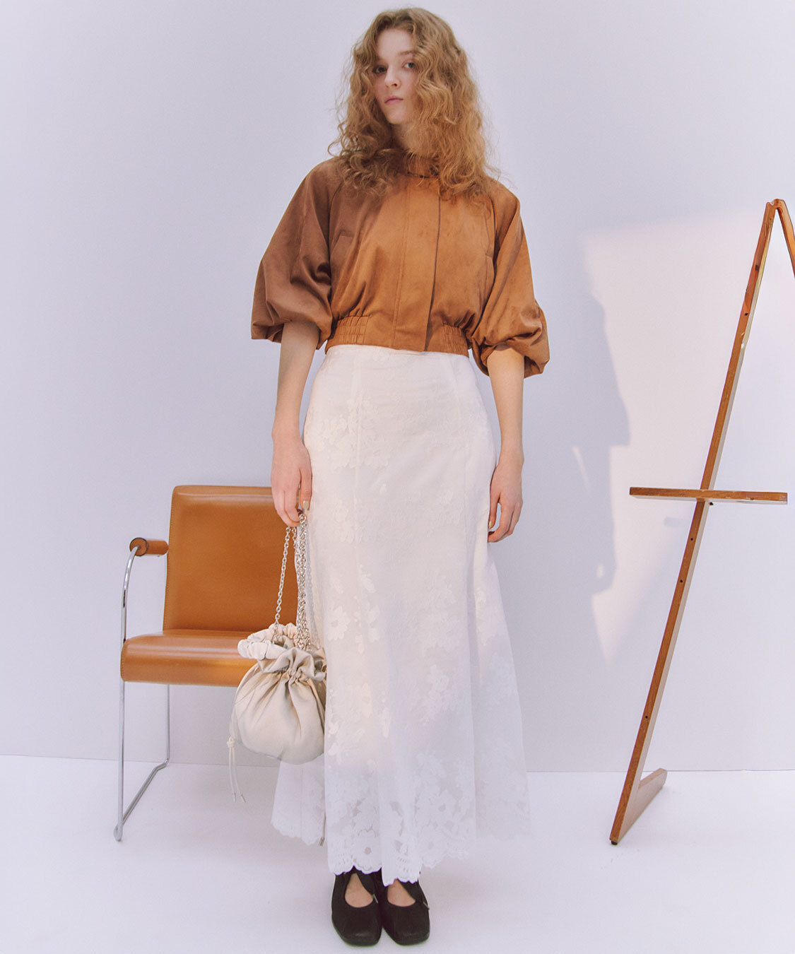 [預購] COCO DEAL 花卉刺繡雪紡魚尾裙